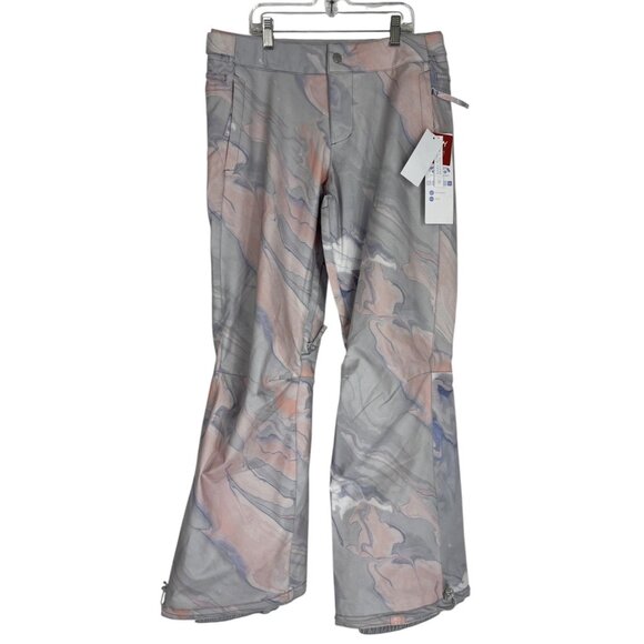 ROXY PANTS CHLOE KIM WOMEN'S SIZE SMALL GREY PINK PURPLE MARBLE SKI SNOWBOARD - Picture 1 of 13